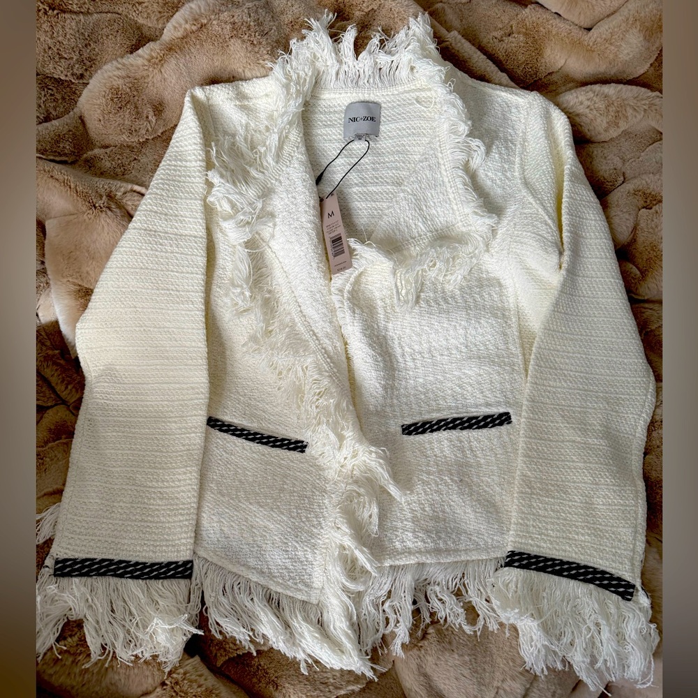 NIC+ZOE Statement Fringe blazer BNWT